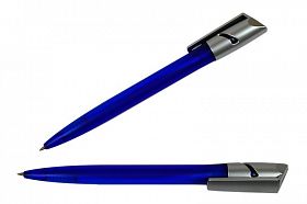 Ручка шариковая TZ синий пласт. корпус,поворотный механизм, пласт. клип